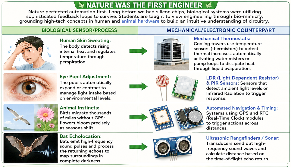 Bio-inspired engineering showing how nature inspires smart systems